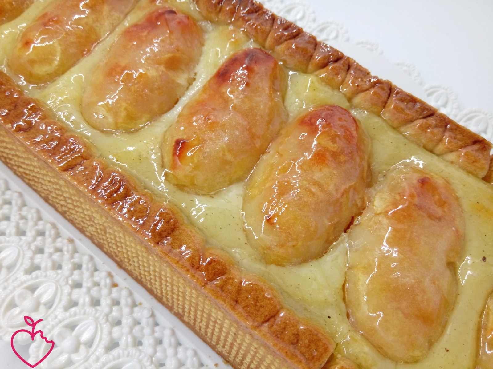 Crostata alla crema con mele renette